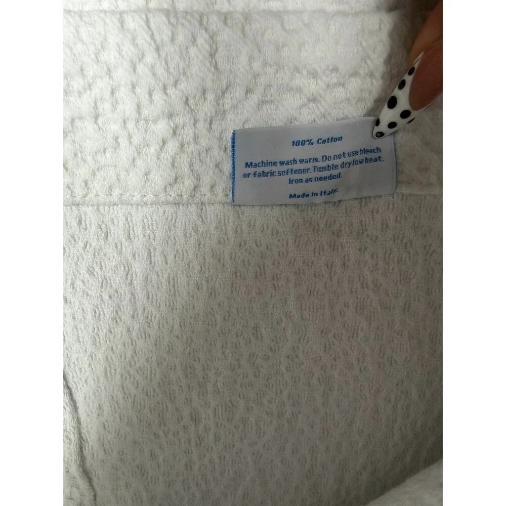 Matouk Queen Coverlet Malibu White Italy Cotton New